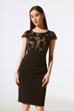 Joseph Ribkoff Women's Scuba Crepe And Novelty Sheath Dress