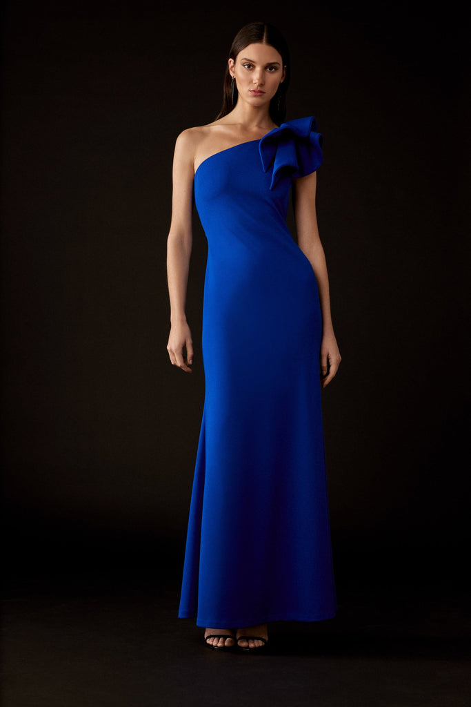 Joseph Ribkoff Women's Scuba Crepe One-Shoulder Gown - Royal Sapphire / 4 Joseph Ribkoff Women's Scuba Crepe One-Shoulder Gown - Royal Sapphire / 4