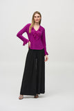 Joseph Ribkoff Women's Silky Knit And Chiffon Fitted Top