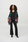 Joseph Ribkoff Women's Chiffon Abstract Print Poncho Top