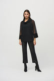 Joseph Ribkoff Women's Dot Mesh And Silky Knit Layered Tunic
