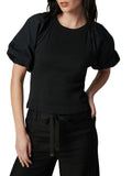 Joe's Jeans Women's The Lila Mixed Media Short Sleeve Top