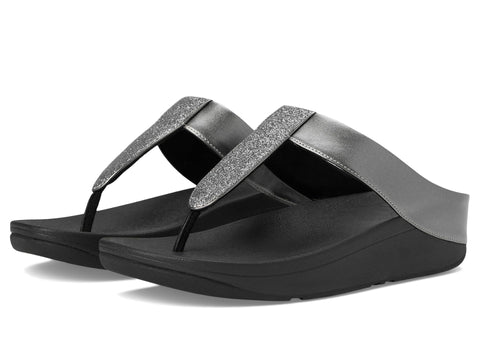 FitFlop Women's Fino Glitterdust  Metallic Toe-Post Sandals