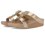FitFlop Women's Halo Bead-Circle Metallic H-Bar Slides