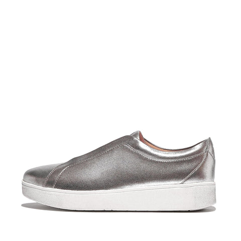FitFlop Women's Rally Elastic Metallic Leather Slip-On Sneakers