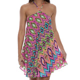 Luli Fama Women's Miami Sorbet - Halter Neck Babydoll Dress