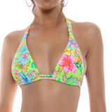 Luli Fama Women's Hibiscus Dream - Triangle Halter Top