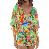 Luli Fama Women's Birds Of Paradise - Cabana V Neck Dress