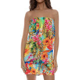 Luli Fama Women's Birds Of Paradise - Relaxed Strapless Mini Dress