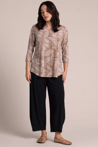 Sympli Women's Go To Classic T Relax, 3/4 Sleeve, Print