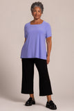 Sympli Women's Soft Square Neck Top, Short Sleeve