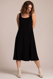 Sympli Women's Square Neck Fit And Flare Dress