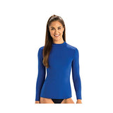 Dolfin Women's Solid Mock Neck Long Sleeve Rash Guard