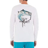 Guy Harvey Men's Kingfish Core Long Sleeve Pocket Crew Neck T-Shirt
