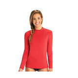 Dolfin Women's Solid Mock Neck Long Sleeve Rash Guard
