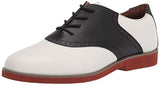 School Issue Upper Class Youth White/Black Leather Saddle Oxfords