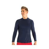 Dolfin Men's Solid Mock Neck Long Sleeve Rash Guard