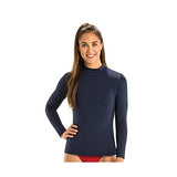 Dolfin Women's Solid Mock Neck Long Sleeve Rash Guard