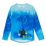 Guy Harvey Girl's Porpoise with Fish Angels Long Sleeve Sun Protection Top