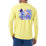 Guy Harvey Men's Sunset Sailfish Sun Protection Long Sleeve Shirt