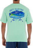 Guy Harvey Men's Mahi Hex Short Sleeve Pocket Crew Neck T-Shirt