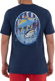 Guy Harvey Men's Patriotic Yellowfin Tuna Short Sleeve Pocket Crew Neck T-Shirt