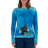 Guy Harvey Women's Porpoise with French Angels Long Sleeve Sun Protection Top