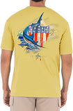 Guy Harvey Men's Patriotic Shield Short Sleeve Pocket Crew Neck T-Shirt