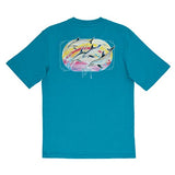 Guy Harvey Girl's Paradise Dolphin Rainbow Short Sleeve T-Shirt
