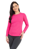 Ibkul Women's Long Sleeve Crew Neck with Mesh