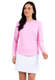 Ibkul Women's Long Sleeve Crew Neck with Mesh