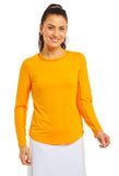 Ibkul Women's Long Sleeve Crew Neck with Mesh