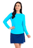 Ibkul Women's Long Sleeve Crew Neck with Mesh