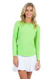 Ibkul Women's Long Sleeve Crew Neck with Mesh