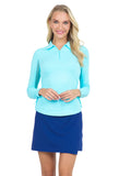 Ibkul Women's Adjustable Long Sleeve Zip Polo