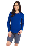 Ibkul Women's Long Sleeve Crew Neck with Mesh