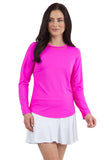 Ibkul Women's Long Sleeve Crew Neck with Mesh