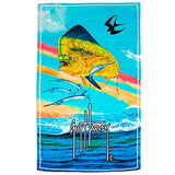 Guy Harvey Mahi Rainbow Premium Beach Towel 58in x 36in