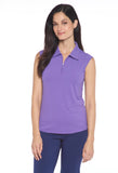 Ibkul Women's Solid Sleeveless Polo