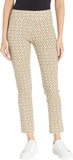 Krazy Larry Women's Pull on Ankle Pants - Taupe/Ivory Geometric Print