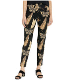 Krazy Larry Women's Pull on Ankle Pants - Gold Butterfly