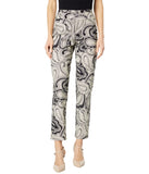 Krazy Larry Women's Pull on Ankle Pants - Ivory Paisley