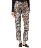 Krazy Larry Women's Pull on Ankle Pants - Taupe Tiger