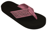Tidewater Women's Leopard Print Purple Sandals