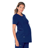 Landau ProFlex Maternity Scrub Top for Women: 3 Pocket, Modern Tailored Fit, Mock Wrap Neck, Empire Waist, Stretch 4399