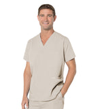 Landau Essentials Relaxed Fit 5-Pocket V-Neck Scrub Top for Men 7489