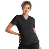Urbane Impulse Scrub Top for Women: 2-Pocket, Contemporary Slim Fit, Extreme Stretch, Mesh Trim V-Neck Medical Scrubs 9105
