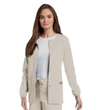 Landau Scrub Zone Relaxed Fit 2-Pocket Snap-Front Scrub Jacket for Women 75221