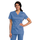 Landau All Day Tailored Fit Comfort Stretch 2-Pocket Scrub Top for Women 4143